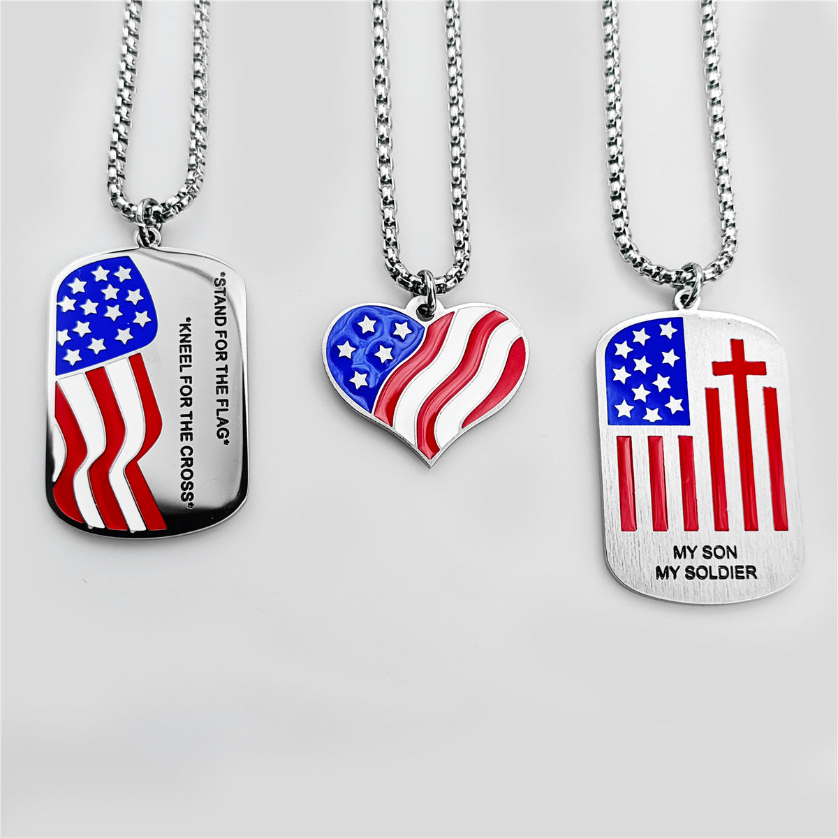 Independence Day Square Series Necklace
