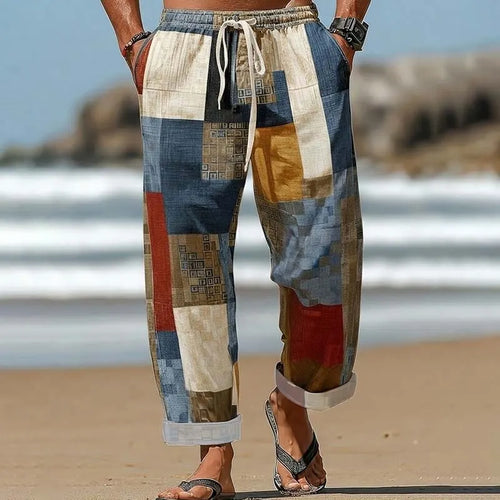 Men's Boho Hippie Geometric Pattern Casual Pants