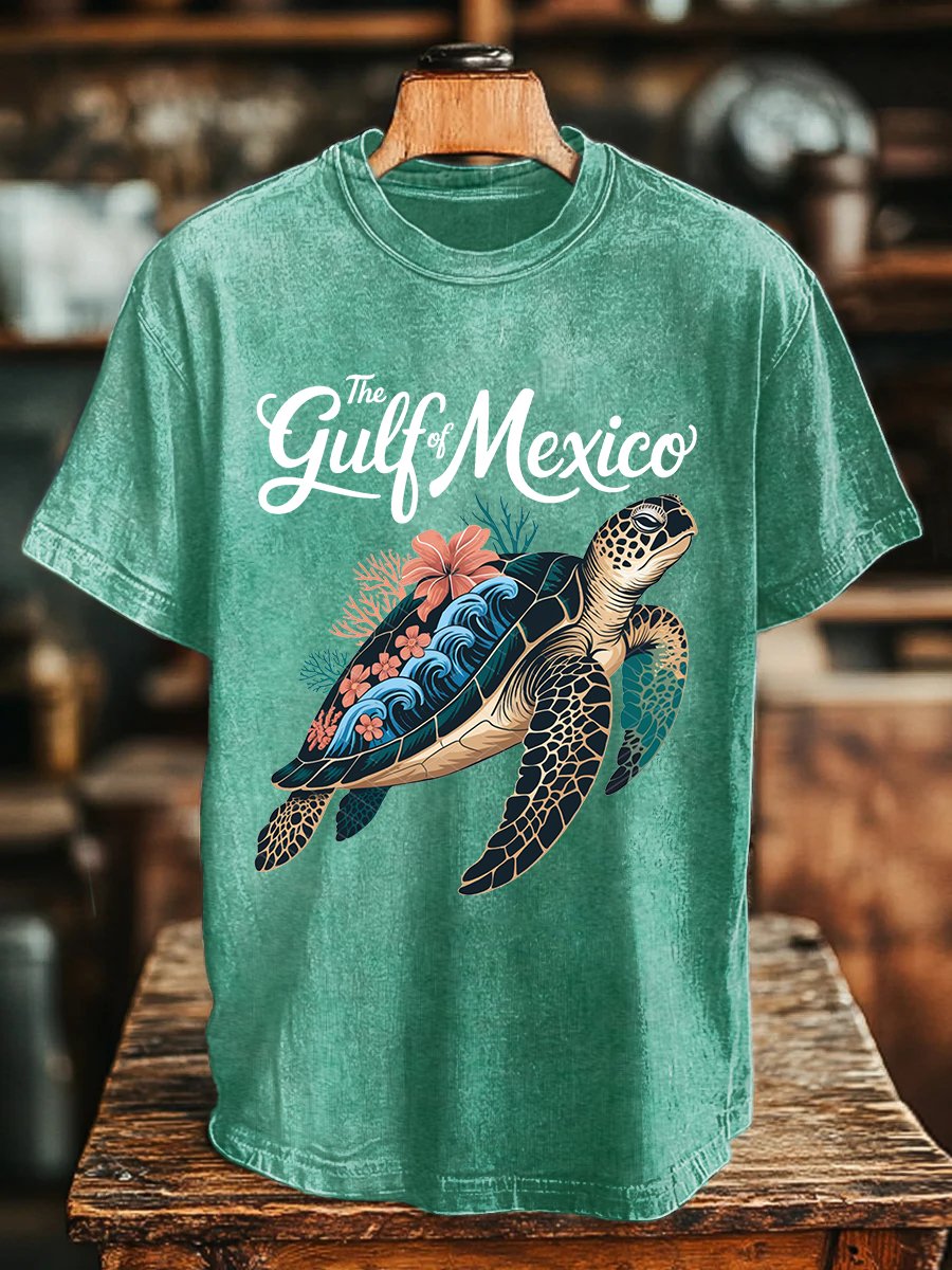 Men's Gulf Of Mexico Printed Round Neck T-Shirt