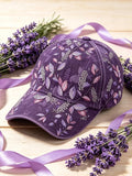 Purple Plant Flower Pattern Printed Unisex Hat