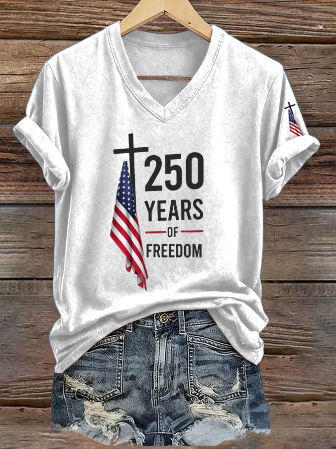 Women's Casual 250th Anniversary Print Short-Sleeve T-Shirt