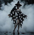 Women's Gothic Ghost Print Batwing Flare Sleeve V Neck Bodycon Dress – Halloween Costume