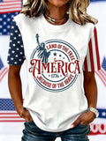 Women's America 1776  Pattern Crew Neck T-Shirt