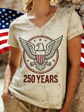 Women'S Casual T-Shirt With American 250th Anniversary Print