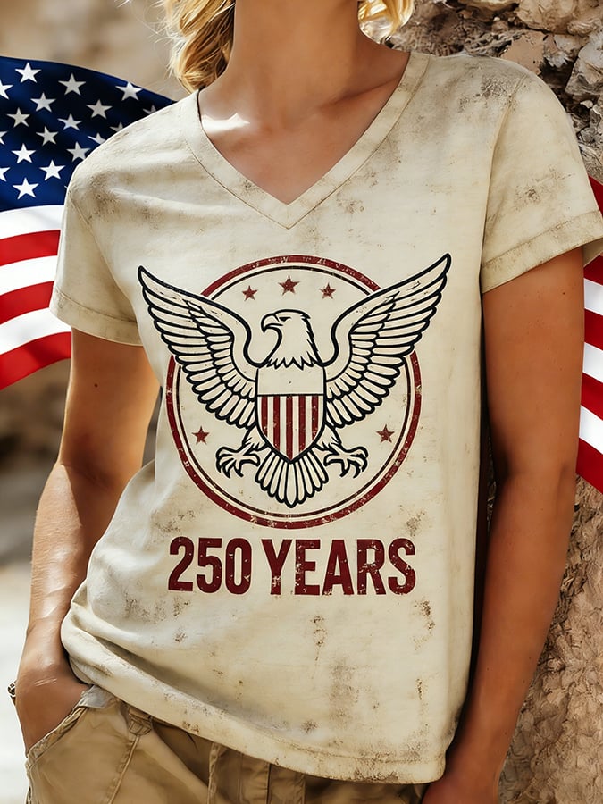 Women'S Casual T-Shirt With American 250th Anniversary Print