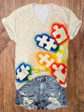 Women'S Autism Awareness Print T-Shirt