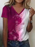 Women's Art Print V-Neck T-Shirt