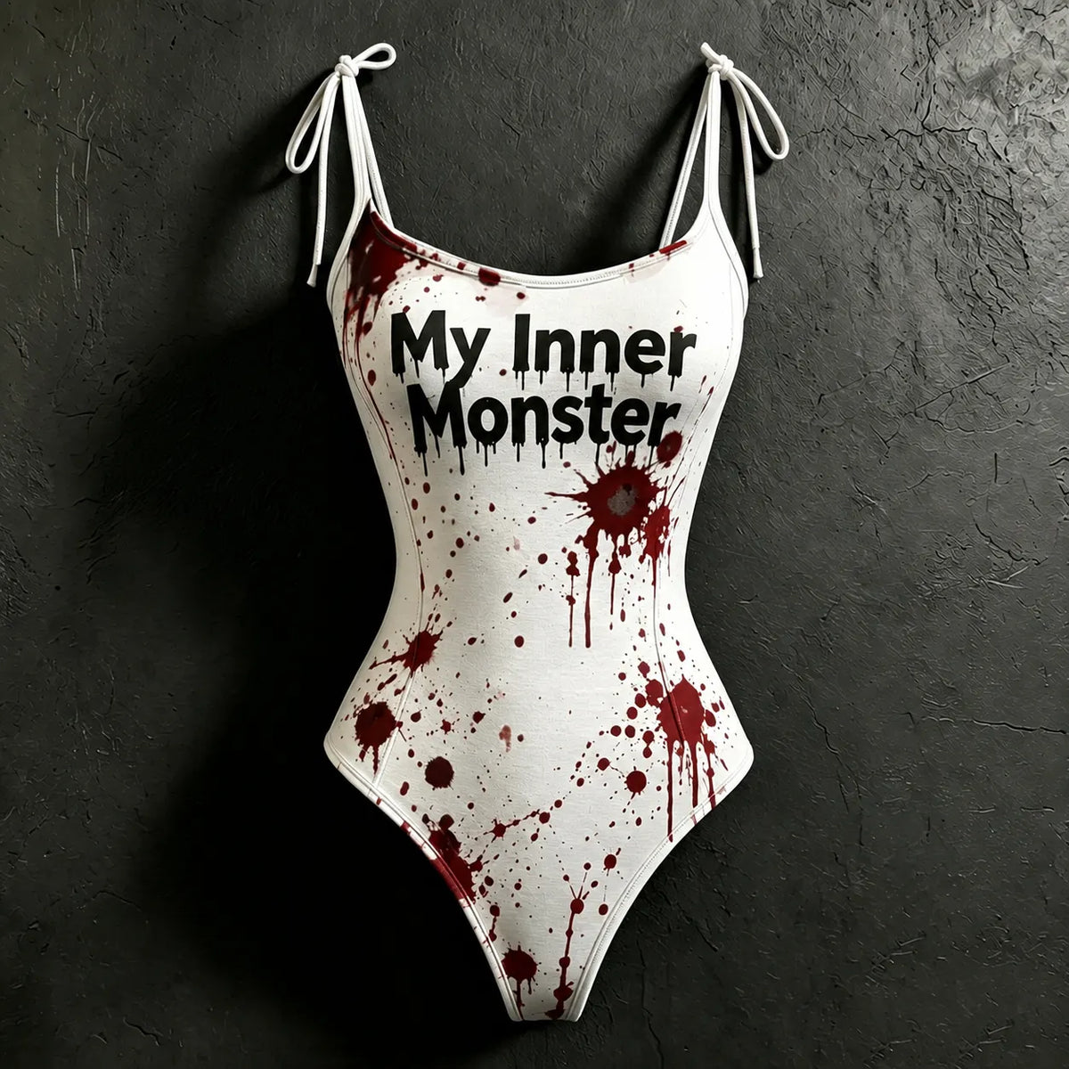 Women's Halloween Bloody Monster Girl  Slogan Print Hoodie Two-piece Set