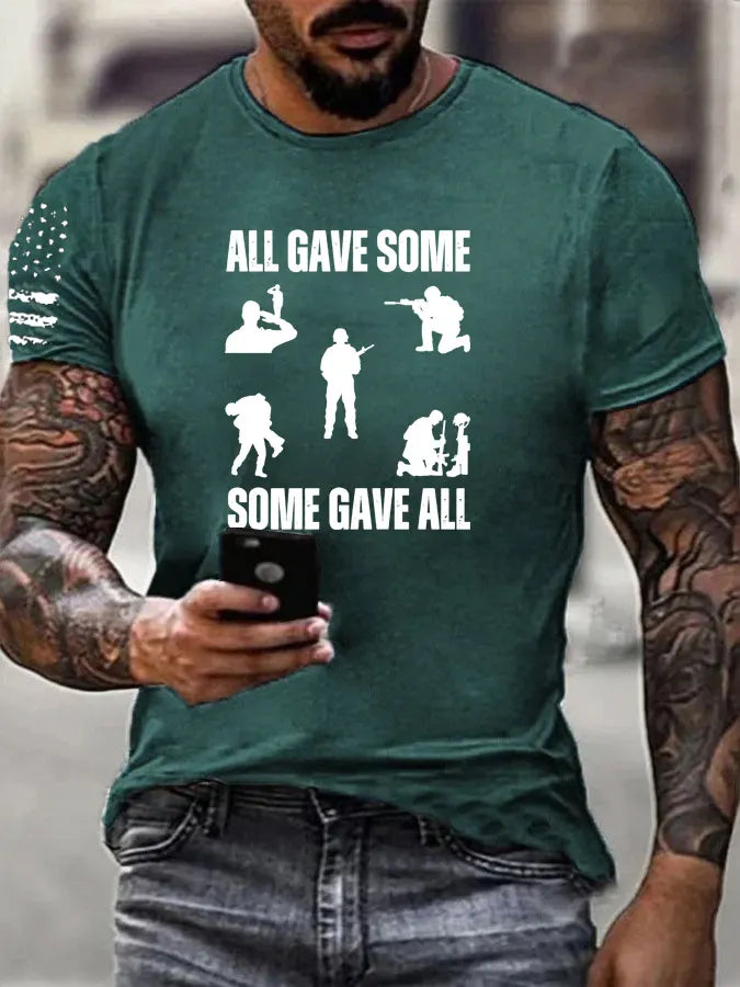 All Gave Some Some Gave All Pattern 100% Cotton T-Shirt