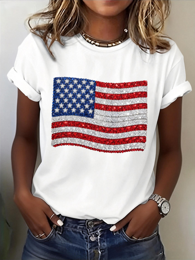 Women's American flag Printed T-Shirt