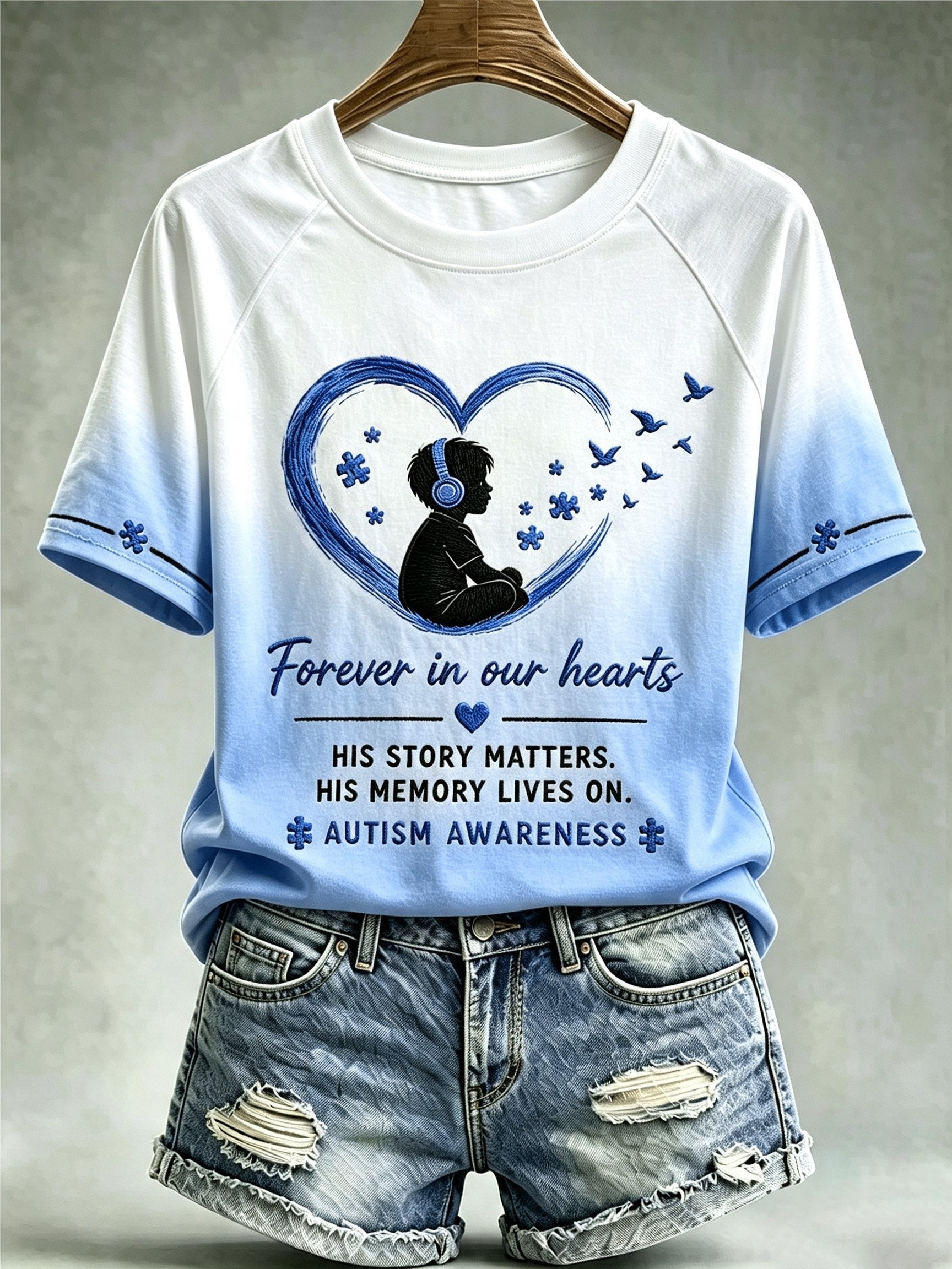 Women's Autism-Themed Casual Print Top