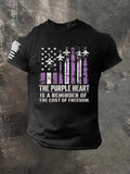 The Purple Heart Is A Reminder Of The Cost Of Freedom.Pattern 100% Cotton T-Shirt