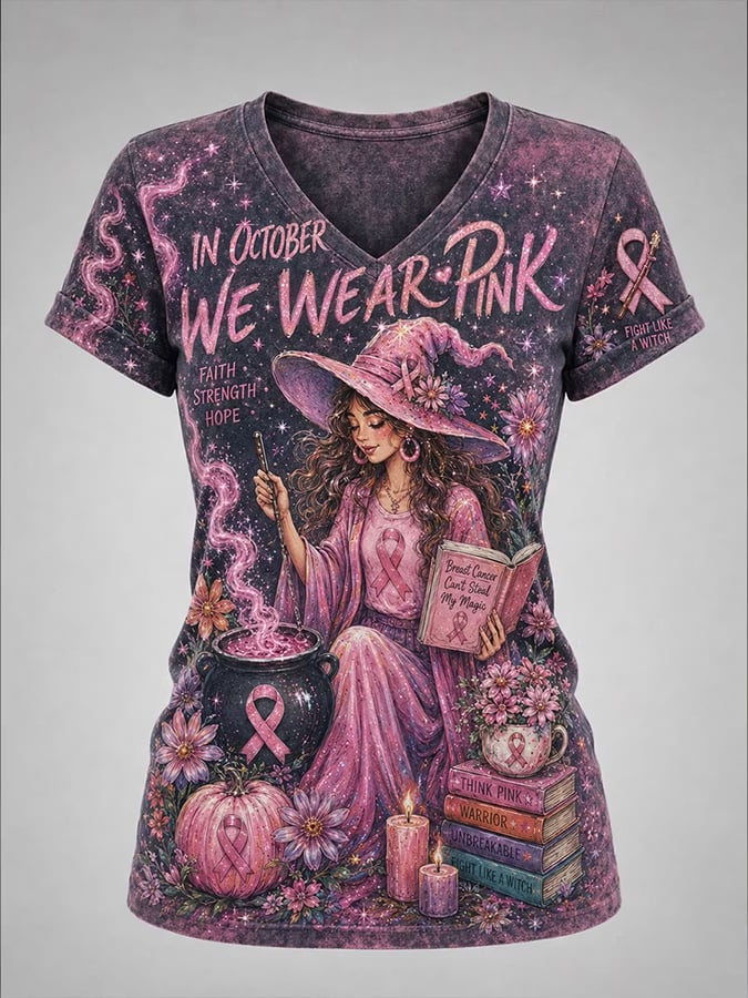 Women's Breast Cancer Halloween  Print Hoodie