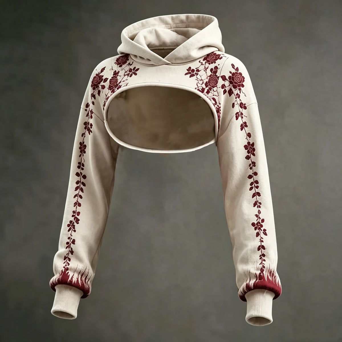 Women's Halloween Bloodstained Bone Floral Spider Web Hoodie Three-piece Set