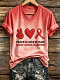 Women's Blood Cancer Awareness Print T-Shirt