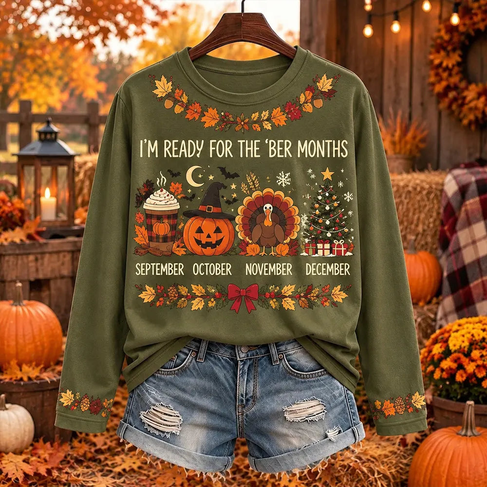 Women's I'm Ready For The 'ber Months Print Crewneck Sweatshirt