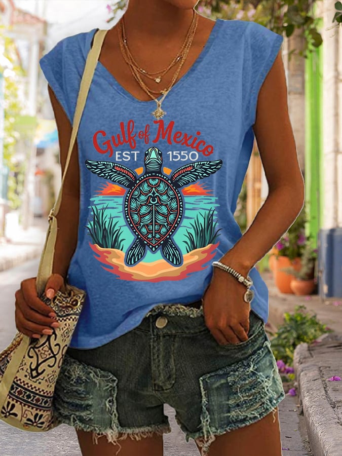 Women's Gulf Of Mexico Print Tank Top