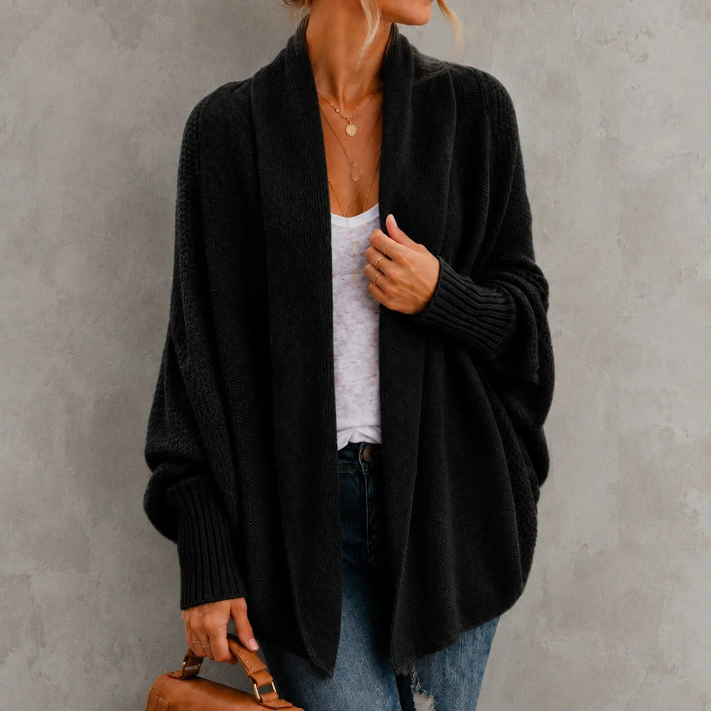 Elegant Batwing Sleeve Knitted Cardigan