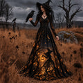 Women's Halloween Gothic Witch Art Comfy Maxi Dress