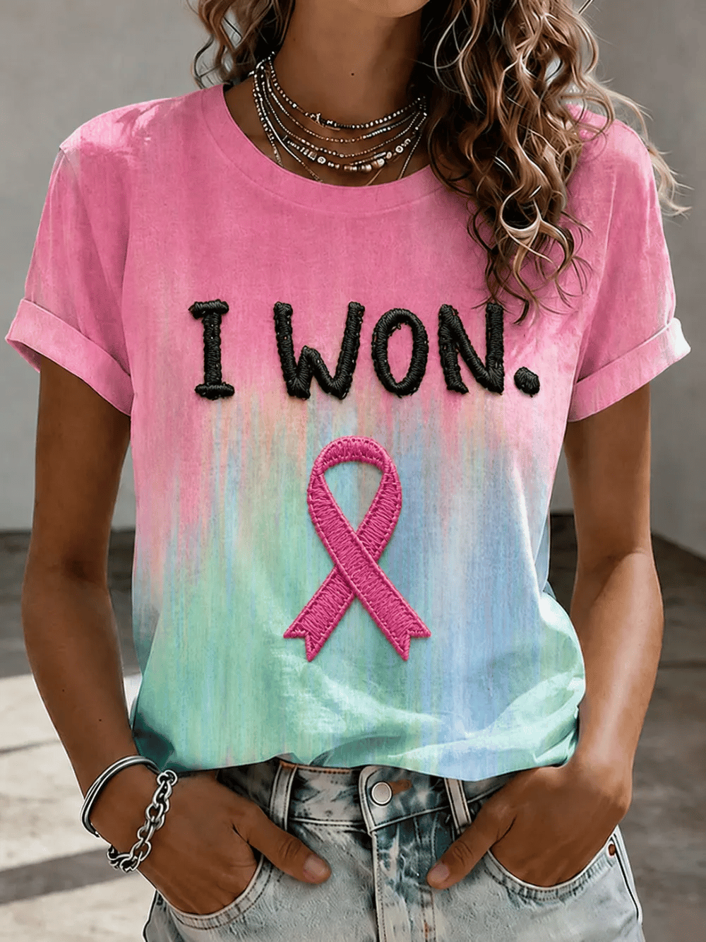 Women's Breast Cancer Awareness Graphic T-Shirt
