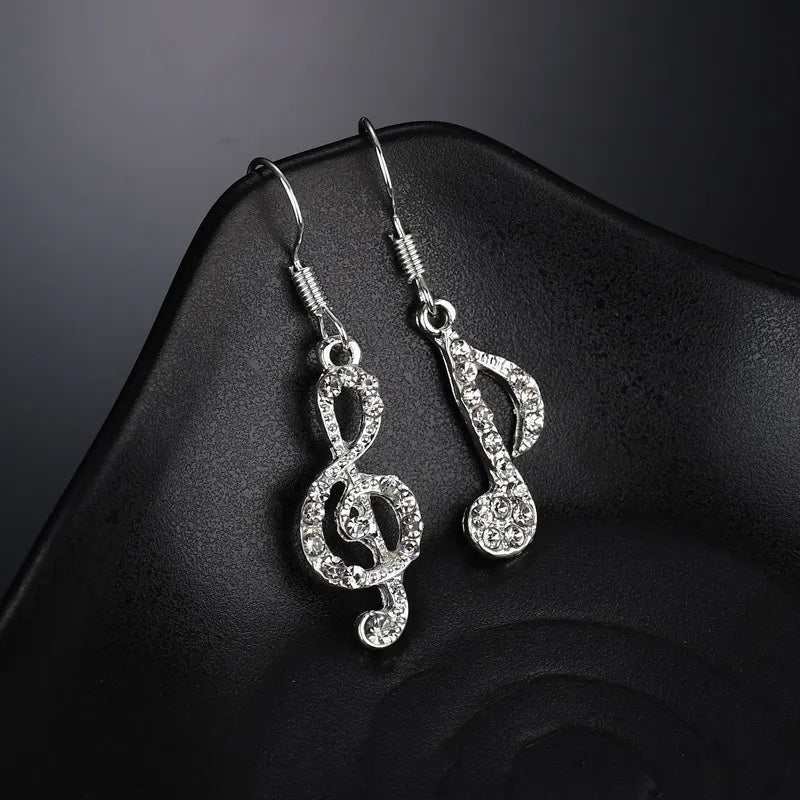 Asymmetrical Musical Note Earrings