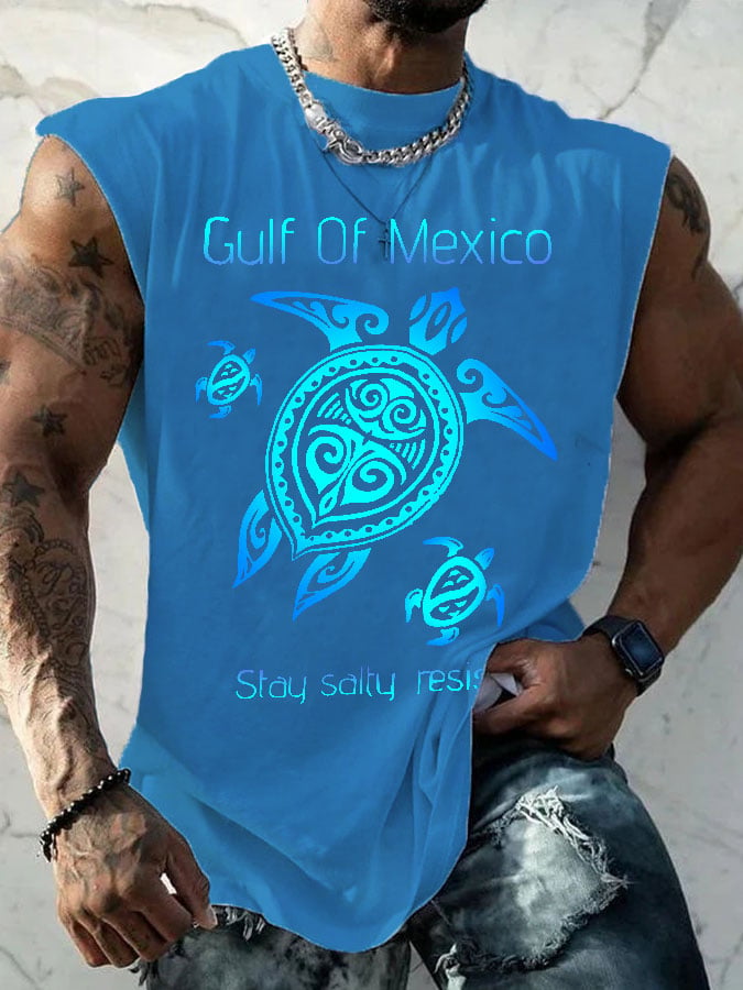 Men's Gulf Of Mexico Print Casual Vest
