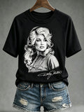 Women's Music-Themed Graphic Casual Top