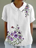 Women's Alzheimer'S Awareness Purple Flower Print  Casual Tops