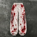 Women's Halloween Gothic Blood-stained Skeleton Print Pants