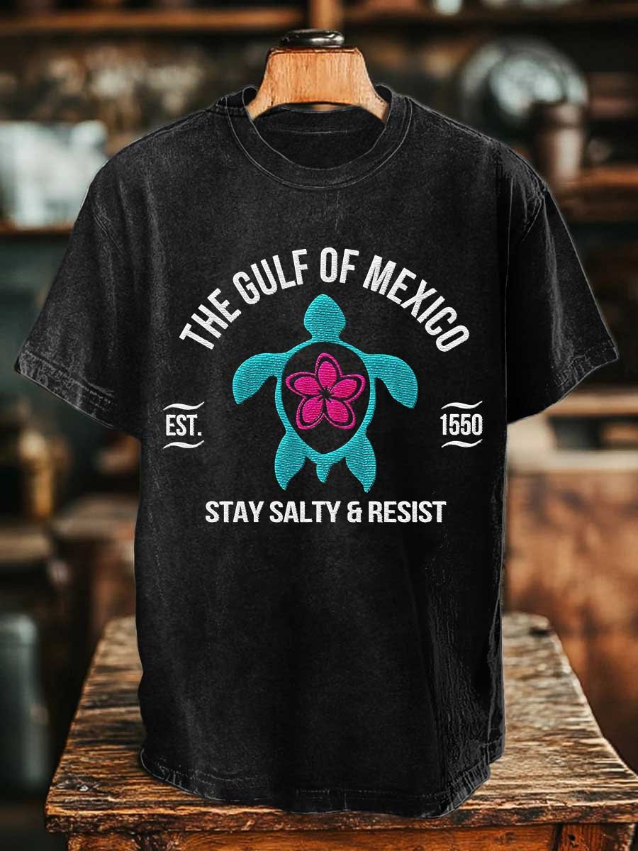 Men's Gulf Of Mexico Printed Round Neck T-Shirt