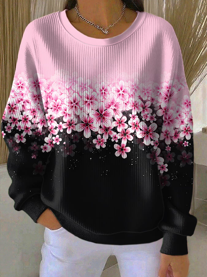 Women's Breast Cancer Print Sweatshirt
