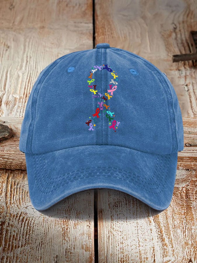 All Cancer Awareness Colorful Ribbon Hat