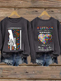 Retro Autism Doesn't Come With A Manual It Comes With A Mom Who Never Gives Up Print Sweatshirt