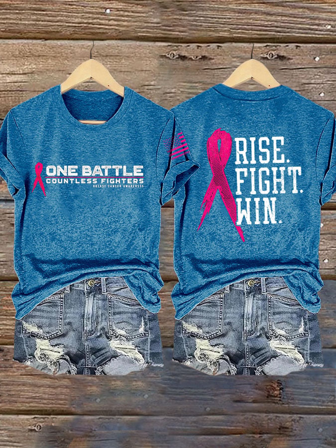 Women'S Breast Cancer Print Short Sleeve T-Shirt