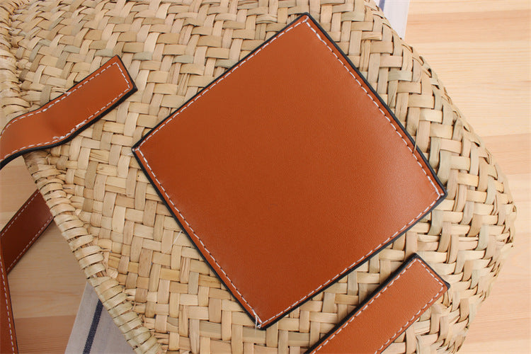 Mitsubishi Grass Handmade Oblique Woven Beach Straw Bag