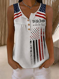 Women's Independence Day Print Waffle-Knit Top