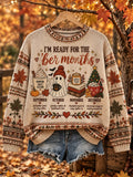 Women's Retro Autumn/winter Printed Sweater