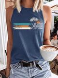 Women's Gulf Of Mexico Print Round Neck Tank Top