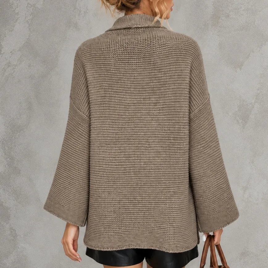 Elegant Knitted Tie-front Cardigan