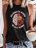 Women's Neurodiversity Is Beautiful Autism Awareness Print Sleeveless T-Shirt