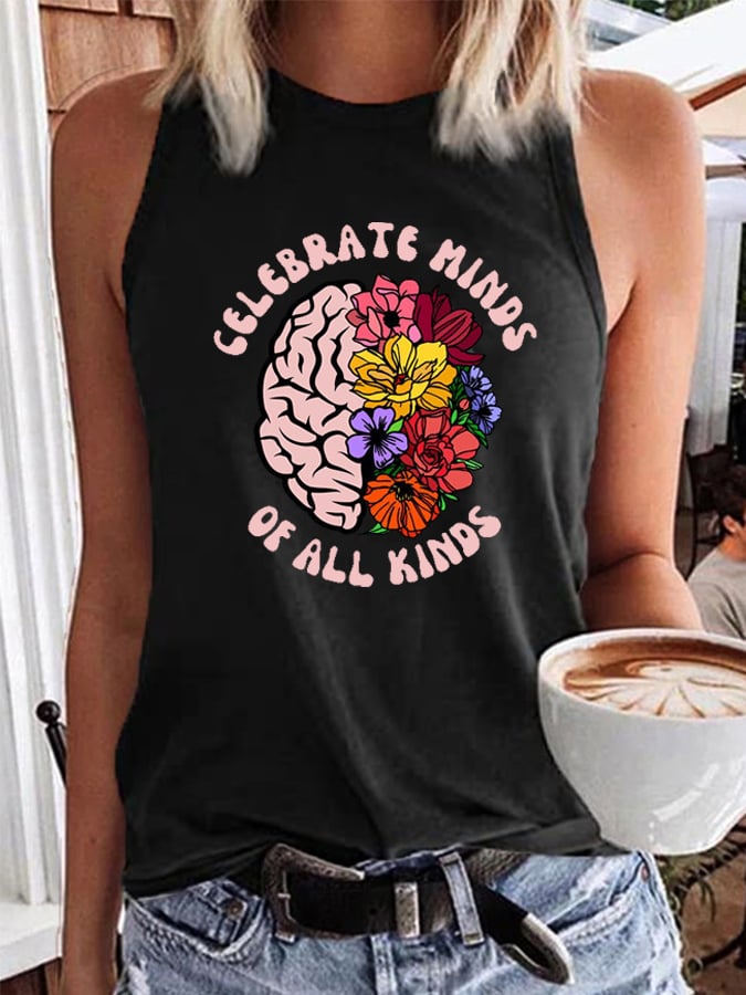 Women's Neurodiversity Is Beautiful Autism Awareness Print Sleeveless T-Shirt