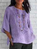 Women's Purple Flower Alzheimer's Awareness Support Casual Top