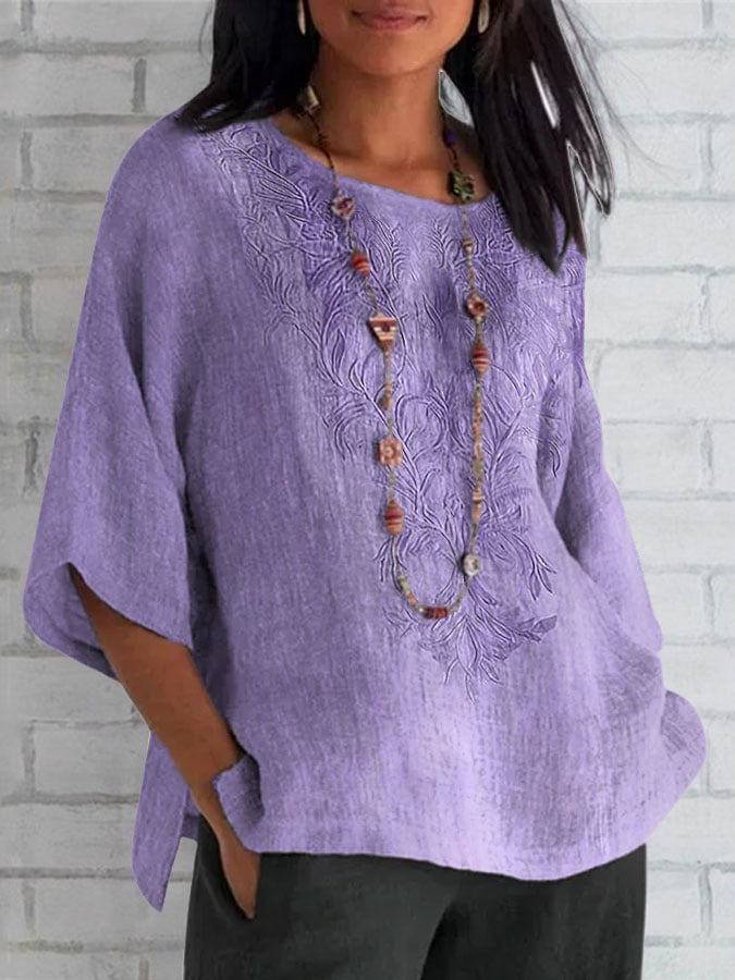 Women's Purple Flower Alzheimer's Awareness Support Casual Top