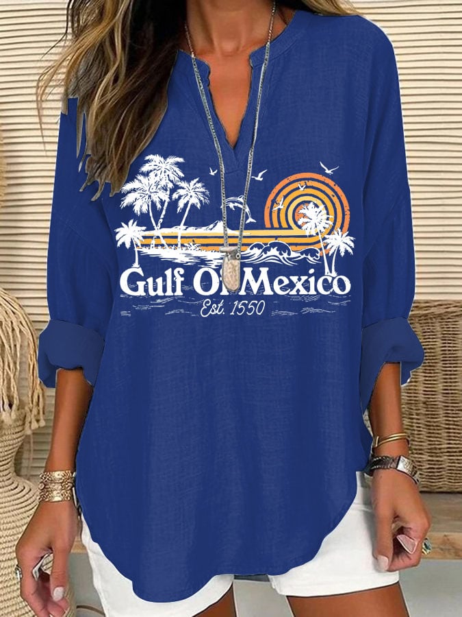 Women's Gulf Of Mexico Casual Printed Shirt