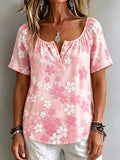 Women's Minimalist Elegant Floral Print Top