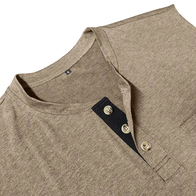 Men's Solid-Color Henley Vest