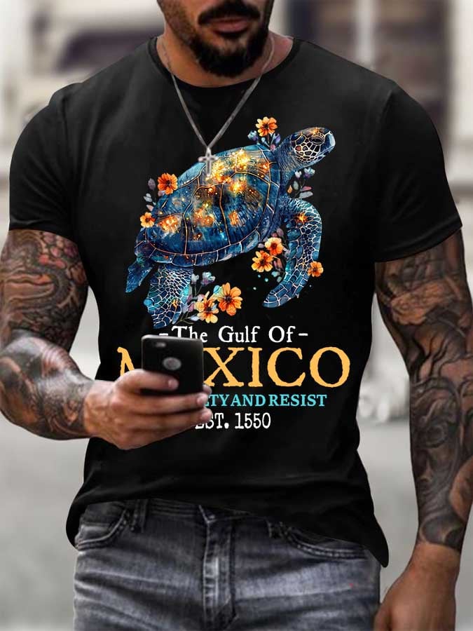 Men's Gulf Of Mexico Printed Round Neck T-Shirt