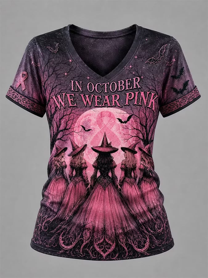 Women's Breast Cancer Halloween  Print Hoodie