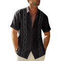 Men's 70% Cotton, 30% Linen Short Sleeve Guayabera Shirts
