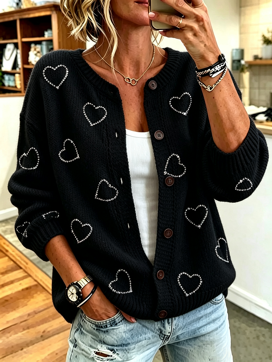 Women's Casual Floral Knitted Cardigan Top